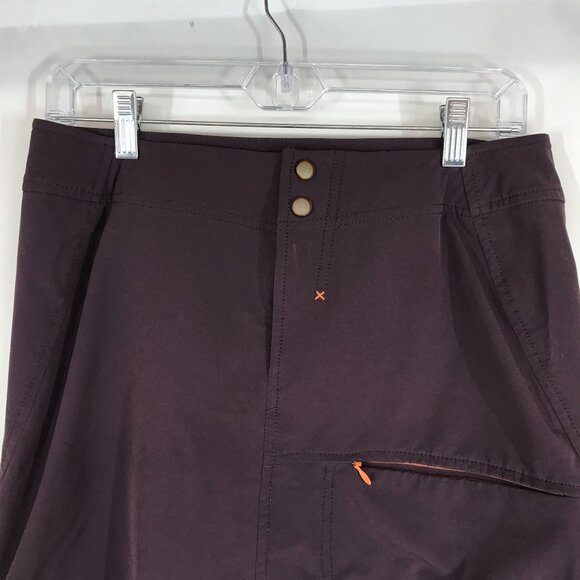 TITLE NINE - WOMEN'S 6 - BURGUNDY SNAP WAIST POLYESTER BLEND SKIRT W/POCKETS - Picture 2 of 8